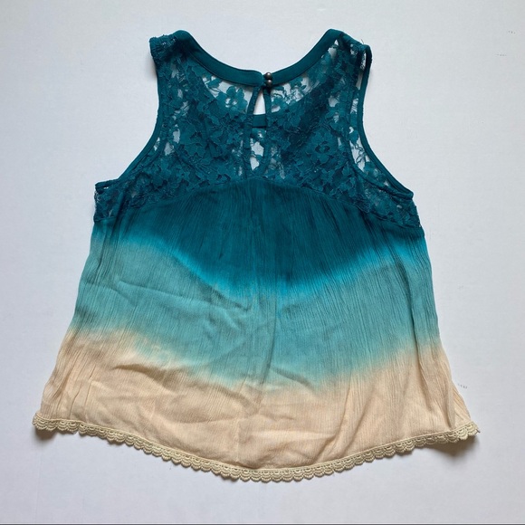 Patrons of Peace Ombré + Lace Tank Top Size M - Picture 3 of 8